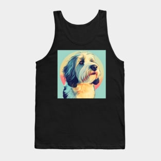 Bearded Collie in 70's Tank Top